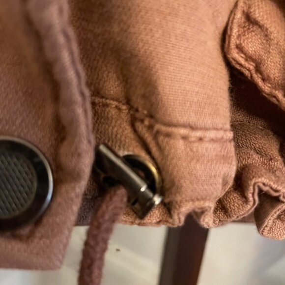 Free People Brown Double Cloth Zip-Up Utility Jacket, Size Small - Picture 3 of 10